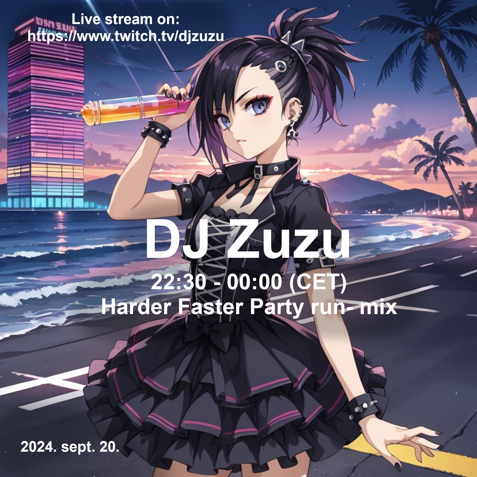 Dj Zuzu Harder Faster Party run event flyer 20240920